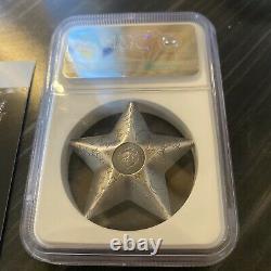 2018 Palau Twinkling Star 1oz. 999 Silver Antique Finish Coin NGC MS70! Rare