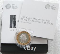 2018 Royal Mint First World War Armistice £2 Two Pound Silver Proof Coin Box Coa