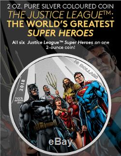 2018 Silver Justice League Worlds Greatest Super Heroes 2 oz. Coin