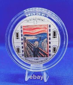 2018 THE SCREAM Edvard Munch- Masterpieces of Art-3 oz Silver Coin withSwarovski