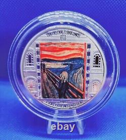 2018 THE SCREAM Edvard Munch- Masterpieces of Art-3 oz Silver Coin withSwarovski