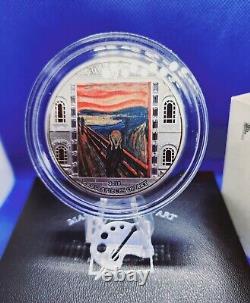 2018 THE SCREAM Edvard Munch- Masterpieces of Art-3 oz Silver Coin withSwarovski