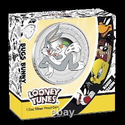 2018 Tuvalu LOONEY TUNES BUGS BUNNY 1/2oz SILVER Half Dollar PROOF COIN