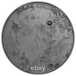 2018 Vesta Solar System Series1 oz Silver Coin With Vesta Meteorite NWA 4664