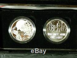 2018 World War I Centennial Silver Dollar & Marine Corps Medal 2 Coin Set