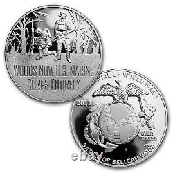 2018 World War I Centennial Silver Dollar Marine Corps Medal Set SKU#159199