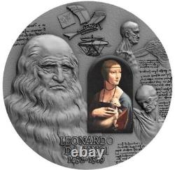 2019 500th Anniversary of Leonardo da Vinci death 2 oz silver coin