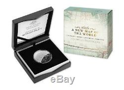 2019 $5 Australia 1626 New Map of World 1 oz Silver Proof Domed Coin in box