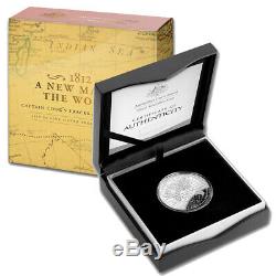 2019 Australia 1 Oz Silver $5 Map Of The World Proof Coin Captain Cooks Tracks