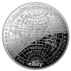 2019 Australia Terrestrial Domed Series Map Of The World 1 oz Silver Proof Coin