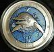 2019 Barbados Underwater World Dolphin! 3 Oz Antiqued. 999 Silver Coin