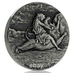 2019 Biblical Series Samson Slays the Lion 2 oz Silver Coin