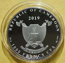 2019 Cameroon Russia Victory WWII Silver Color Coin Moscow Kremlin Salute USSR