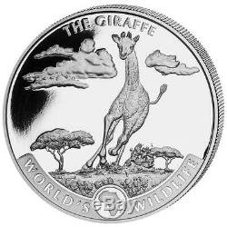 2019 Geiger Silver World's Wildlife Giraffe 1 oz Coin Roll of 20