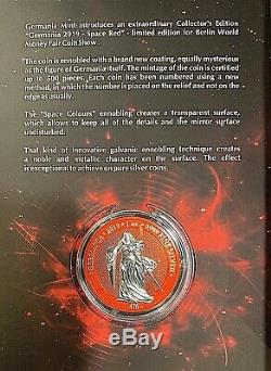 2019 Germania Space Red 1 oz. 9999 Silver Special Edition Coin Berlin World Show
