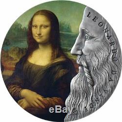 2019 Ghana 2 oz Leonardo da Vinci World's Greatest Artists. 999 Silver Coin