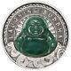 2019 Laughing Buddha 1 Oz Fine Silver Antiqued Coin With Jade Insert