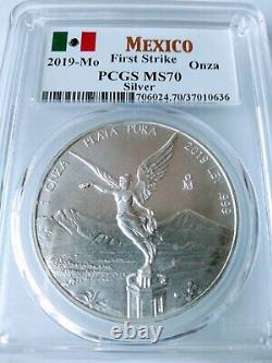 2019-Mo Mexico 1oz Silver Onza Liberted PCGS MS70 FS population (1767)