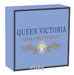2019 Queen Victoria 200th Anniversary 2oz Silver Antiqued Cameo Coin NGC MS70 FR