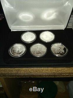 2019 SOLID SILVER 5 PIECE WORLD CLASS COIN SET WithDISPLAY(METAL) BOX & CERT! LOOK