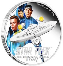 2019 Star Trek ENTERPRISE & CREW 2oz $2 Silver Proof Coin