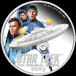 2019 Star Trek ENTERPRISE & CREW 2oz $2 Silver Proof Coin