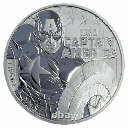 2019 Tuvalu Marvel Series Captain America 1 oz Silver Capsuled BU Coin IN STOCK