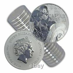 2019 Tuvalu Marvel Series Captain America 1 oz Silver Capsuled BU Coin IN STOCK