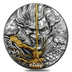 2020 2 oz Silver Niue Monkey King vs Erlang Shen Chinese Gods High Relief Coin