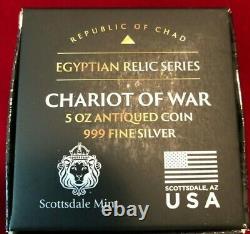 2020 5 oz Egyptian Chariot of War Silver Coin. 999 Silver Scottsdale Mint LE