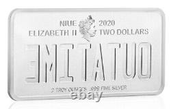 2020 Back to The Future 35th Anniversary License Plate 2 oz Fine Silver Coin