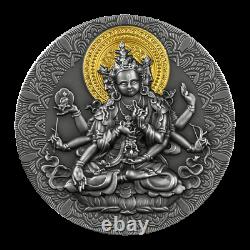 2020 Cameroon 2000 Francs Ancient Buddha 2 oz Silver Antiqued Coin 500 Made