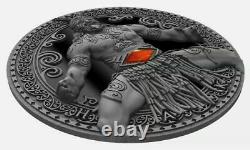 2020 Cameroon World Cultures Haka 2 oz 999 Silver Coin withCarnelian 500 Mintage
