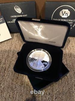 2020 END of WORLD WAR II 75th ANNIVERSARY AMERICAN EAGLE V75 SILVER PROOF COIN