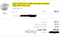 2020 End of World War II 75th Anniversary American Eagle Silver Proof Coin
