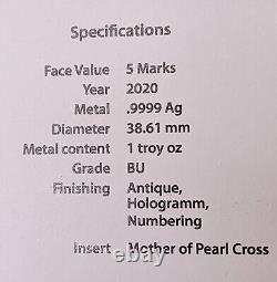 2020 Germania Mother of Pearl 1 Troy Oz Silver. 9999 #98 of 250