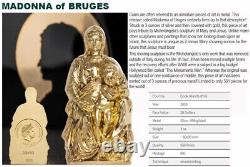 2020 Madonna of Bruges 3 oz Pure Silver Gilded Silver Coin Cook Island