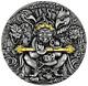 2020 Mahakala 2 Oz Pure Silver High Relief Antiqued Coin With Selective Gold
