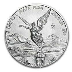 2020 Mexico Libertad 2 oz Silver LIMITED BU Capsuled Coin ONLY 5,500 MINTED