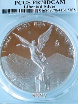 2020-Mo Mexico 1oz Silver Onza Liberted PCGS PR70DCAM FS population (418)