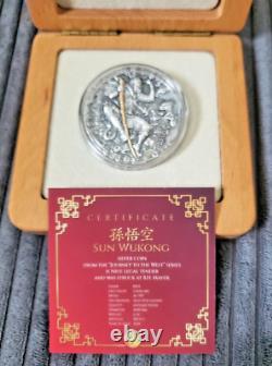 2020 Niue $2 SUN WUKONG Journey To The West 2 oz Antique UHR Silver Coin