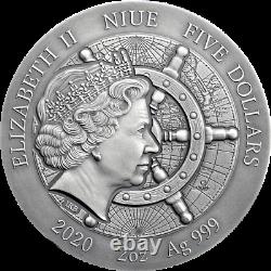 2020 Niue $5 Grand Shipwrecks of History Titanic 2 oz Silver Coin Mintage 500