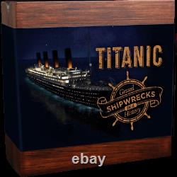 2020 Niue $5 Grand Shipwrecks of History Titanic 2 oz Silver Coin Mintage 500