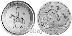 2020 RCMP Canada & 2021 Platypus Mother and Baby Australia 2 x 2oz silver coins