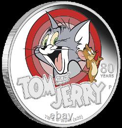 2020 TOM & JERRY 80th ANNIVERSARY 1 oz Silver Proof Colorized $1 Coin