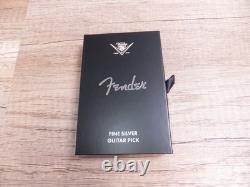 2021 $2 Soloman Islands Fender Guitar Pick PAMP 1 oz 999.9 Silver Colorized NEW