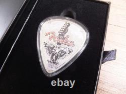 2021 $2 Soloman Islands Fender Guitar Pick PAMP 1 oz 999.9 Silver Colorized NEW