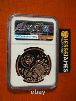 2021 $5 PALAU PROOF SILVER FOUR LEAF CLOVER NGC PF70 1 OZ. 925 AG With GOLD GILT