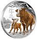 2021 Australia Colored Proof Lunar Year Of The Ox 1oz Silver $1 Coin Series 3
