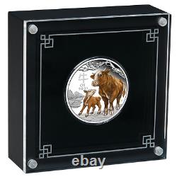 2021 Australia COLORED PROOF Lunar Year of the OX 1oz Silver $1 Coin Series 3